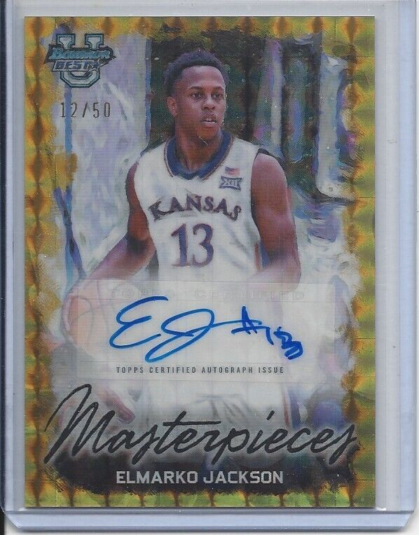 ELMARKO JACKSO 2023 BOWMAN BEST U MASTERPIECES GOLD GEOMETRIC REFRACTOR AUTO /50