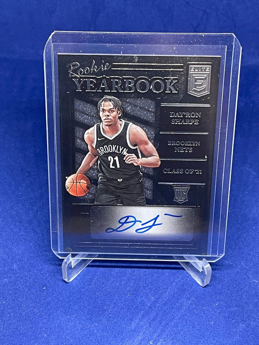 DAY'RON SHARPE 2021-22 PANINI DONRUSS ELITE YEARBOOK AUTO ROOKIE RC