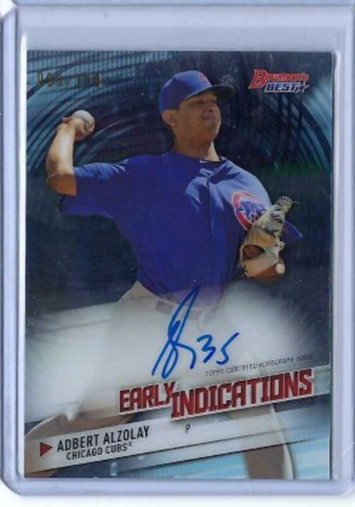 ADBERT ALZOLAY 2018 TOPPS BOWMAN'S BEST EARLY INDICATIONS ON CARD AUTO #D 8/100
