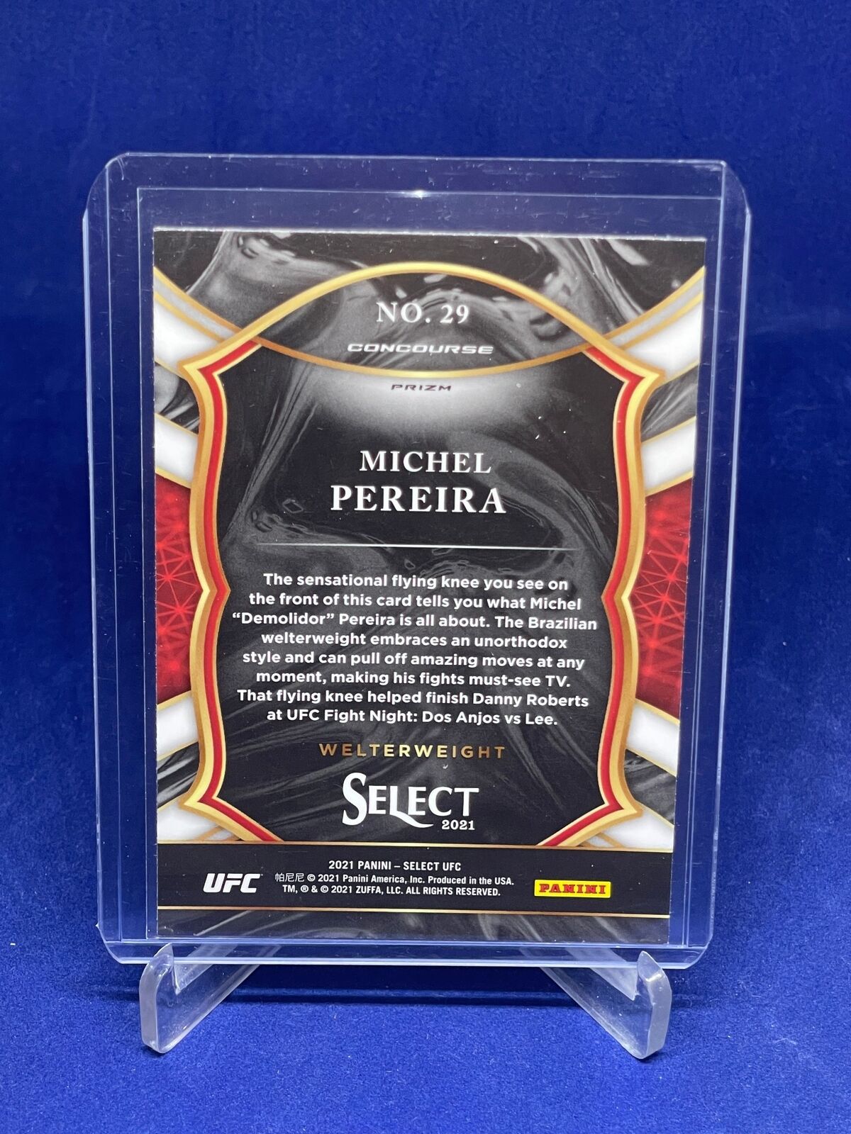 MICHEL PEREIRA 2021 PANINI SELECT UFC CONCOURSE SILVER PRIZM ROOKIE RC #29