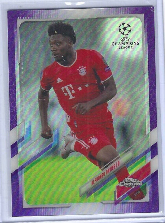 ALPHONSO DAVIES 2020-21 TOPPS CHROME UEFA PURPLE REFRACTOR #D 177/250