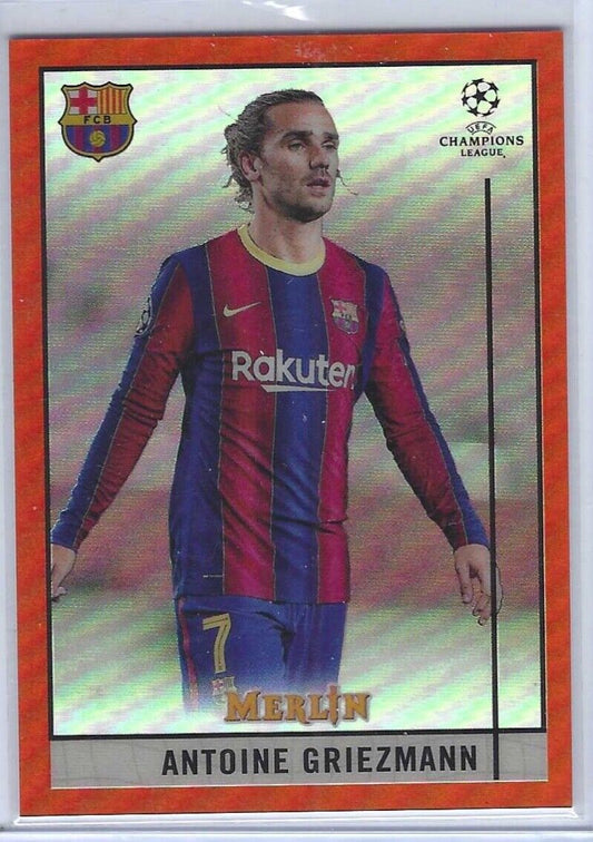 ANTOINE GRIEZMANN 2020-21 TOPPS MERLIN UEFA ORANGE REFRACTOR #D 19/25