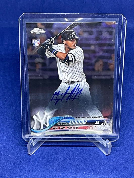 MIGUEL ANDUJAR 2018 TOPPS CHROME ON CARD AUTO ROOKIE RC