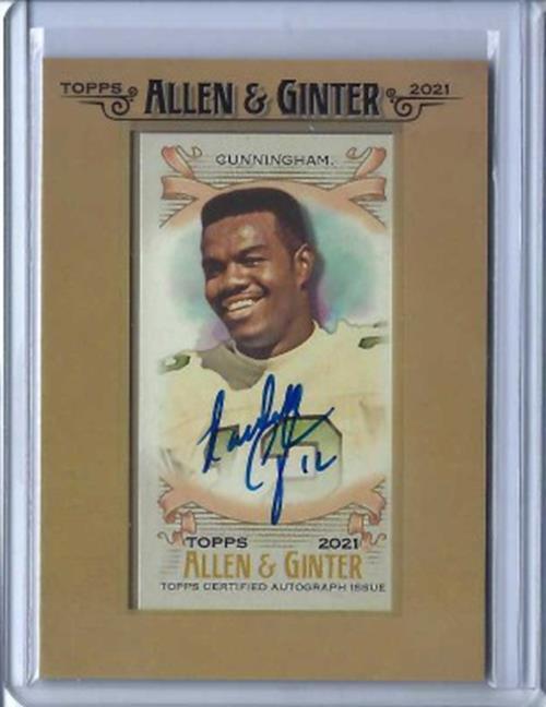 RANDALL CUNNINGHAM 2021 TOPPS ALLEN & GINTER MINI FRAMED ON CARD AUTO #FMA-RC