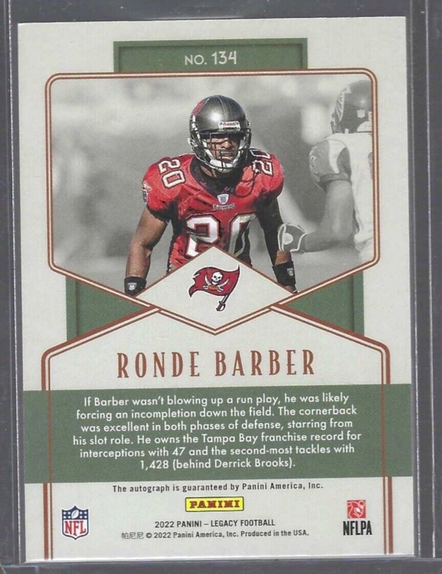 RONDE BARBER 2022 PANINI LEGACY LEGENDS AUTO #D 09/35