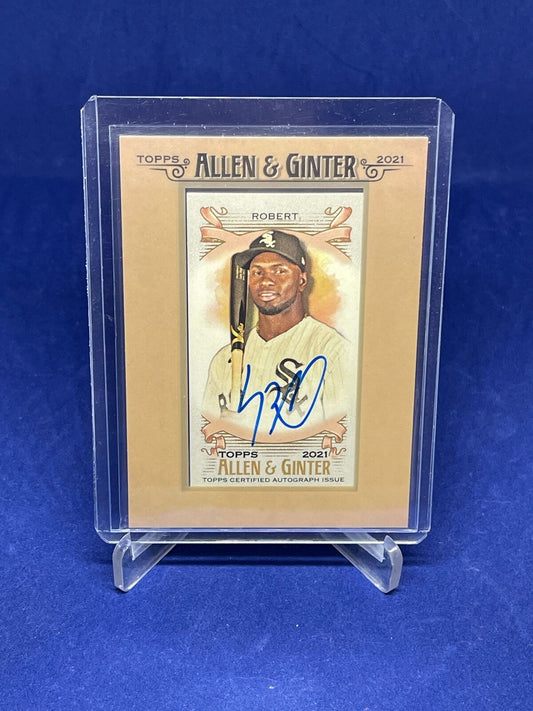 LUIS ROBERT 2021 TOPPS ALLEN AND GINTER MINI FRAMED AUTO ON CARD