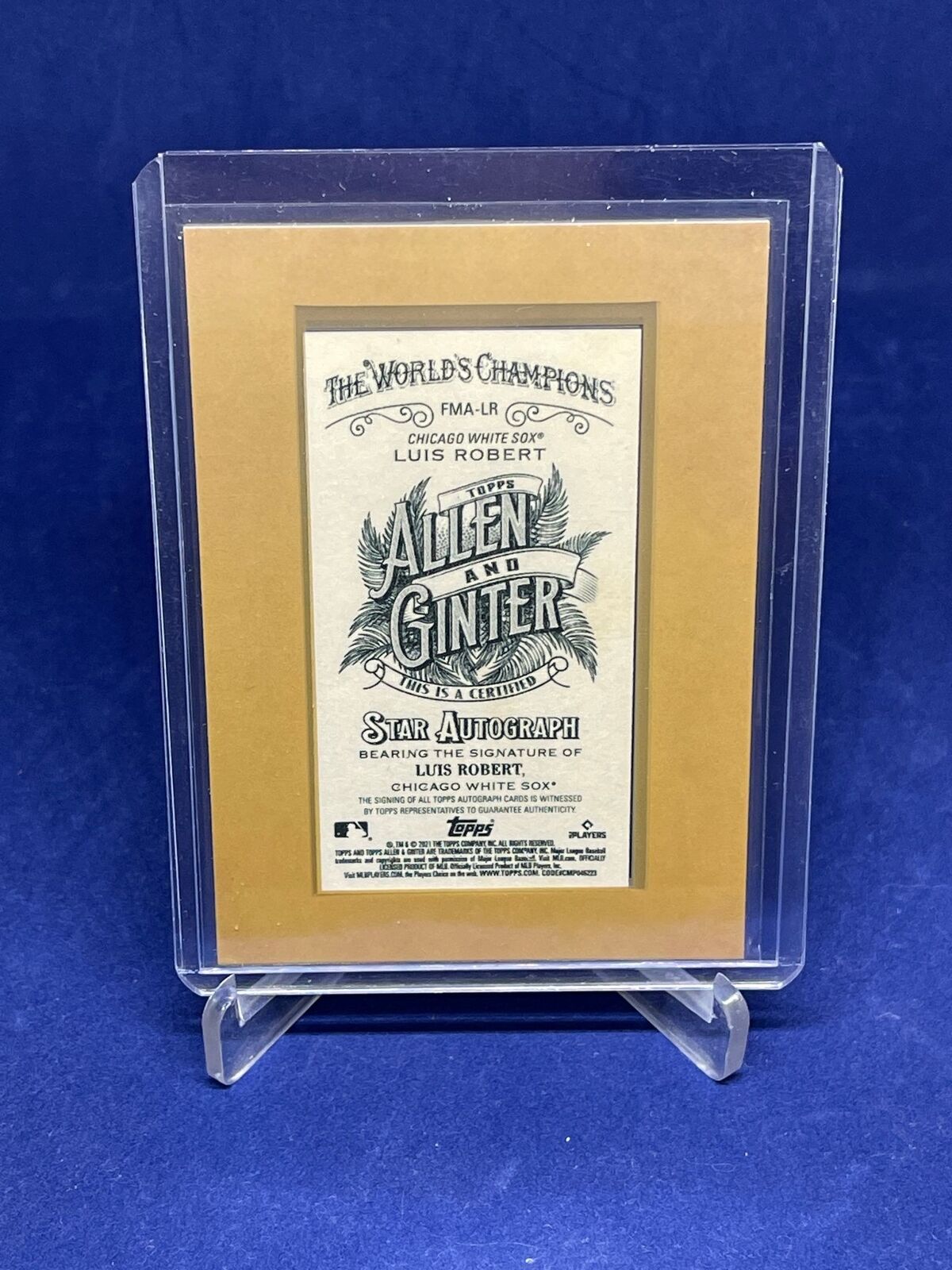 LUIS ROBERT 2021 TOPPS ALLEN AND GINTER MINI FRAMED AUTO ON CARD