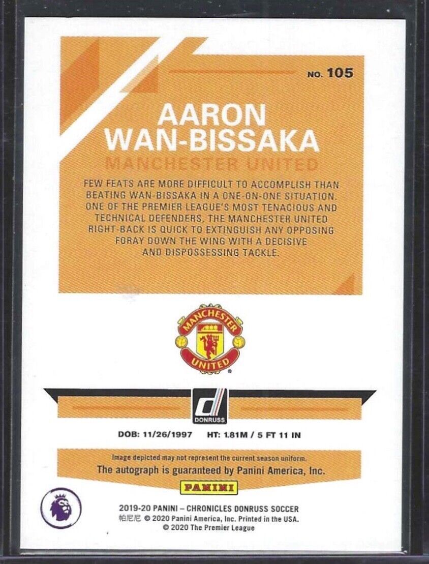 AARON WAN-BISSAKA 2019-20 PANINI CHRONICLES DONRUSS SILVER FOIL AUTO RC #D /400