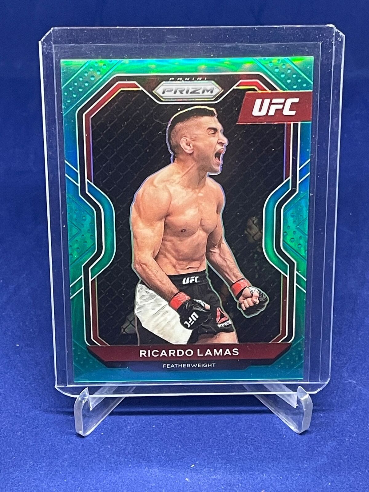 RICARDO LAMAS 2021 PANINI PRIZM UFC TEAL PRIZM #D 45/49