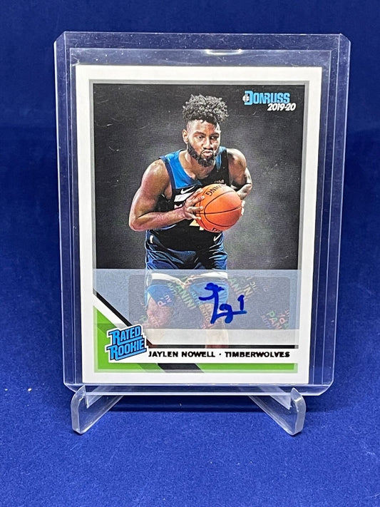 JAYLEN NOWELL 2019-20 PANINI DONRUSS RATED ROOKIE AUTO RC #240
