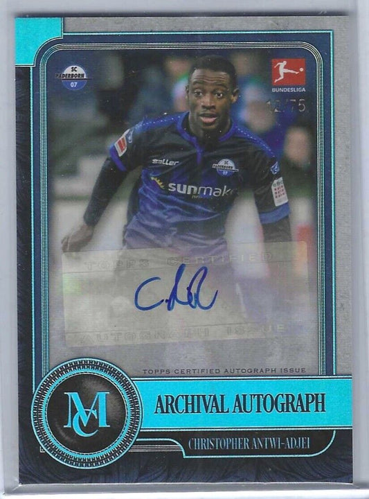 CHRISTOPHER ANTWI-ADJEI 2019-20 TOPPS MUSUEM COLLECTION BLUE FOIL AUTO #D 12/75