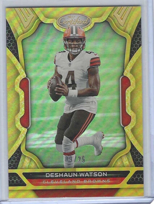 DESHAUN WATSON 2022 PANINI CERTIFIED MIRROR GOLD FOIL #D 09/25