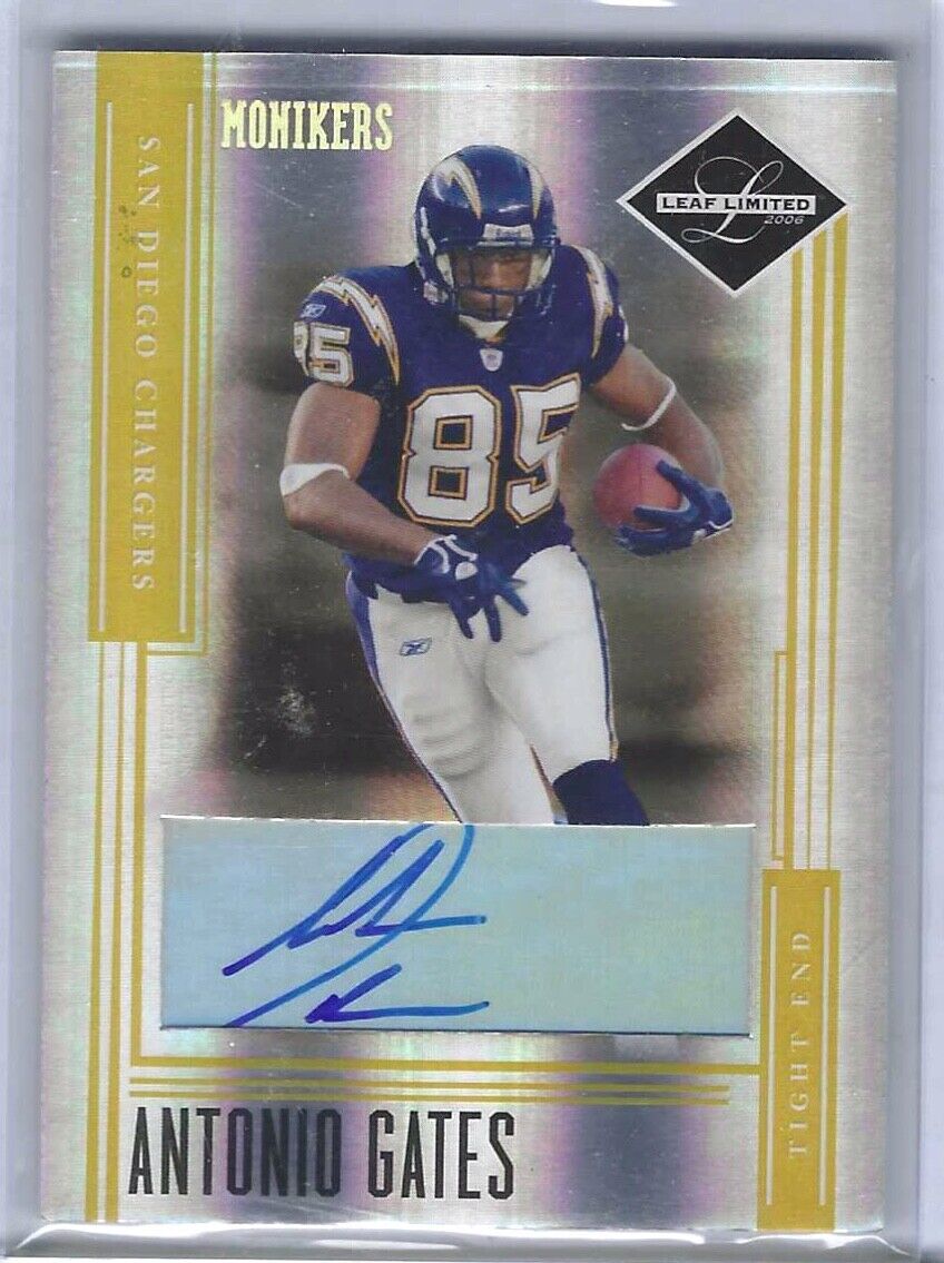 ANTONIO GATES 2006 DONRUSS LEAF LIMITED MONIKERS AUTO #D 84/85
