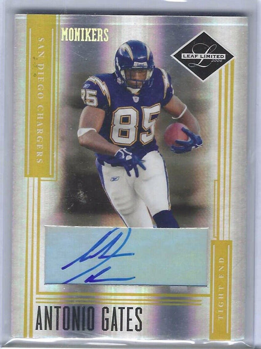 ANTONIO GATES 2006 DONRUSS LEAF LIMITED MONIKERS AUTO #D 84/85