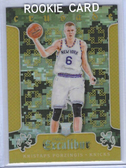 KRISTAPS PORZINGIS 2015-16 PANINI EXCALIBUR CRUSADE CAMO PRIZM ROOKIE RC #39
