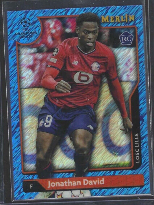 JONATHAN DAVID 2021-22 TOPPS MERLIN BLUE SHIMMER REFRACTOR ROOKIE RC #D 66/75