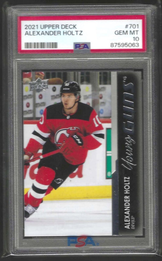 ALEXANDER HOLTZ 2021 UPPER DECK YOUNG GUNS ROOKIE RC #701 PSA 10 GEM MINT