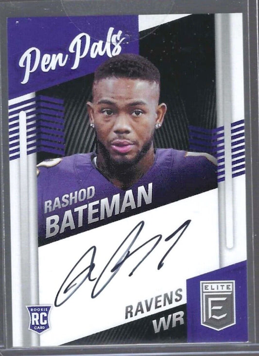 RASHOD BATEMAN 2021 PANINI DONRUSS ELITE PEN PALS ROOKIE AUTO RC #PP-RB