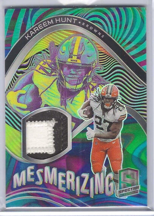 KAREEM HUNT 2021 PANINI SPECTRA MESMERIZING MARBLE PRIZM PATCH #D 4/4