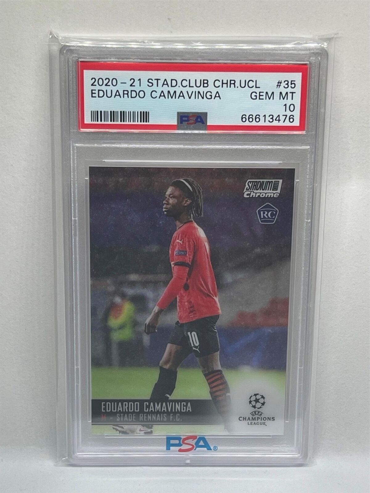 EDUARDO CAMAVINGA 2020-21 TOPPS STADIUM CLUB CHROME UCL #35 ROOKIE RC PSA 10 GEM
