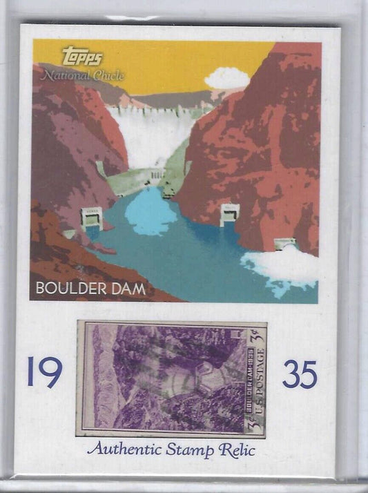 BOULDER DAM 2009 TOPPS NATIONAL CHICLE AUTHENTIC STAMP RELIC #ER-BD