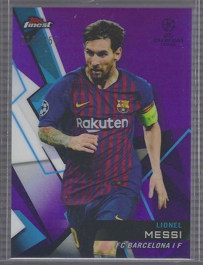 LIONEL MESSI 2018-19 TOPPS FINEST UEFA PURPLE REFRACTOR #D 018/250