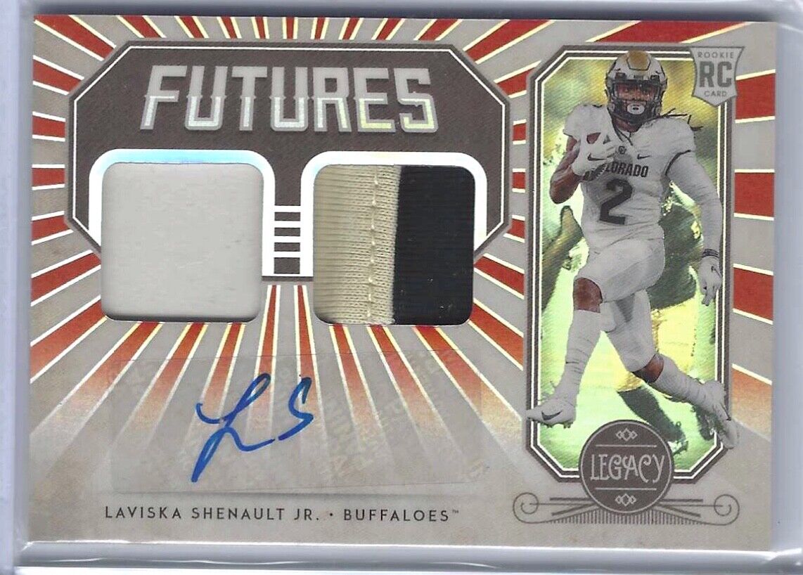LAVISKA SHENAULT JR 2020 PANINI LEGACY FUTURES RED DUAL PATCH AUTO RC #D 29/50
