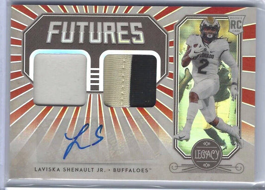 LAVISKA SHENAULT JR 2020 PANINI LEGACY FUTURES RED DUAL PATCH AUTO RC #D 29/50