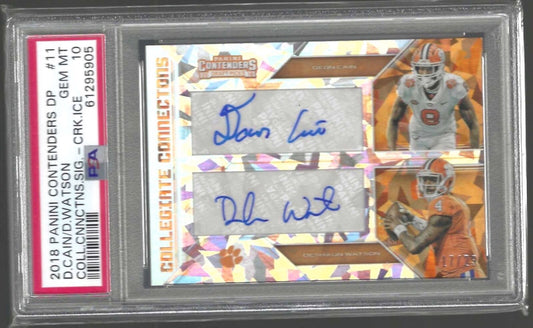 DESHAUN WATSON CAIN 2018 CONTENDERS CRACKED ICE DUAL AUTO RC /23 PSA 10 POP 2