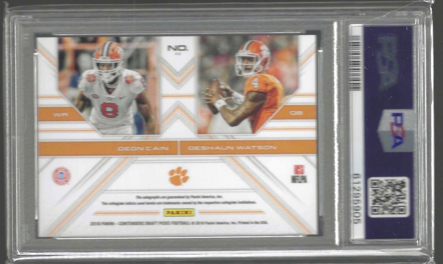 DESHAUN WATSON CAIN 2018 CONTENDERS CRACKED ICE DUAL AUTO RC /23 PSA 10 POP 2