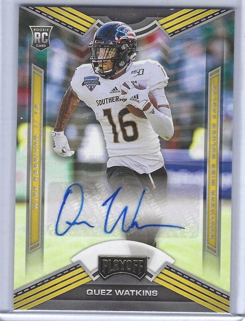 QUEZ WATKINS 2020 CHRONICLES DRAFT PICKS PLAYOFF ROOKIE AUTO RC #16