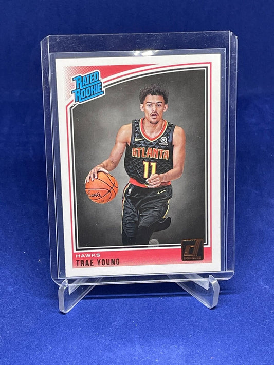 TRAE YOUNG 2018-19 PANINI DONRUSS RATED ROOKIE TRUE RC #198