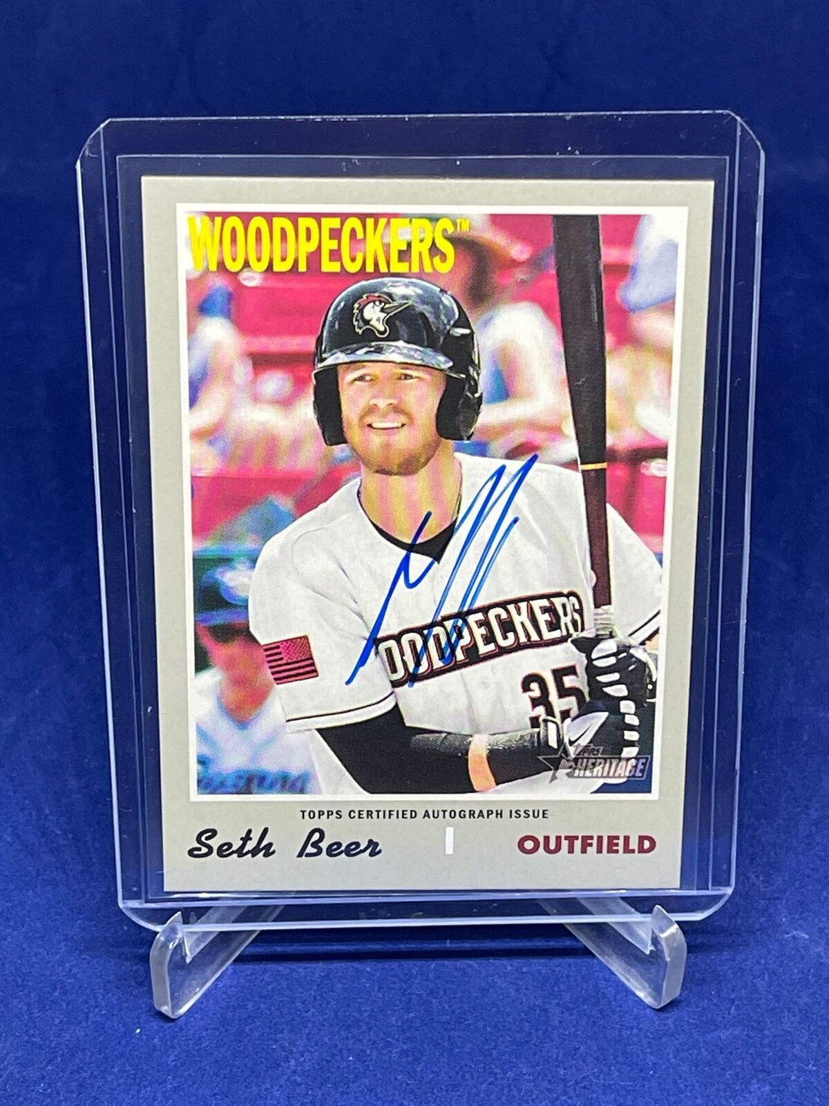 SETH BEER 2019 TOPPS HERITAGE MINORS REAL ONE ON CARD AUTO PROSPECT