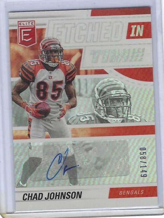 CHAD JOHNSON 2021 PANINI DONRUSS ELITE ETCHED IN TIME SIGNATURES AUTO #D 058/149