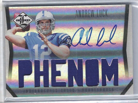 ANDREW LUCK 2012 PANINI LIMITED RPA ROOKIE PHENOM PATCH ON CARD AUTO RC #D 6/199
