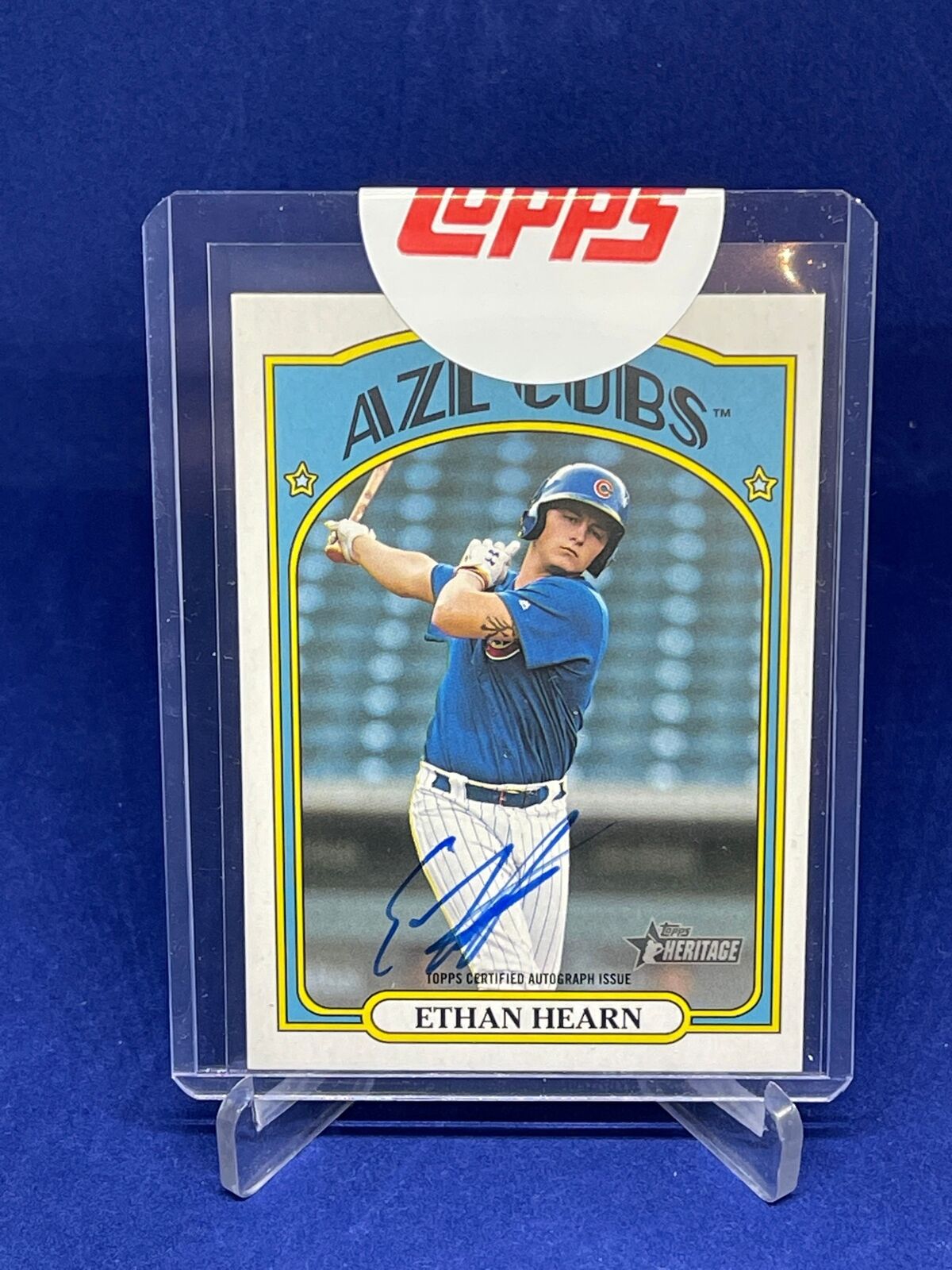 ETHAN HEARN 2021 TOPPS HERITAGE MINORS REAL ONE ON CARD AUTO PROSPECT