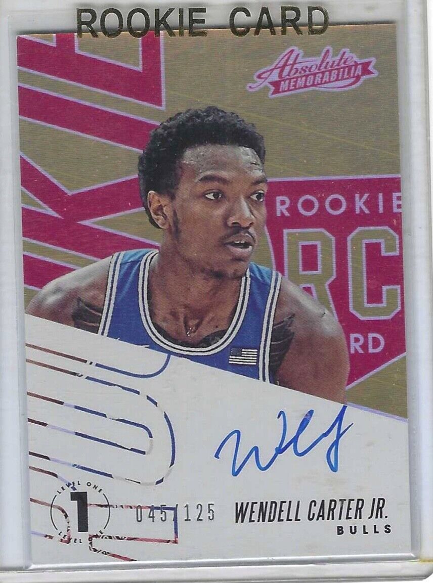 WENDELL CARTER JR 2018-19 PANINI ABSOLUTE LEVEL ONE ROOKIE AUTO RC #D /125