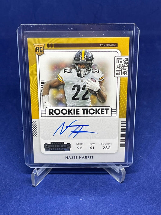 NAJEE HARRIS 2021 PANINI CONTENDERS ROOKIE TICKET ON CARD AUTO RC #111