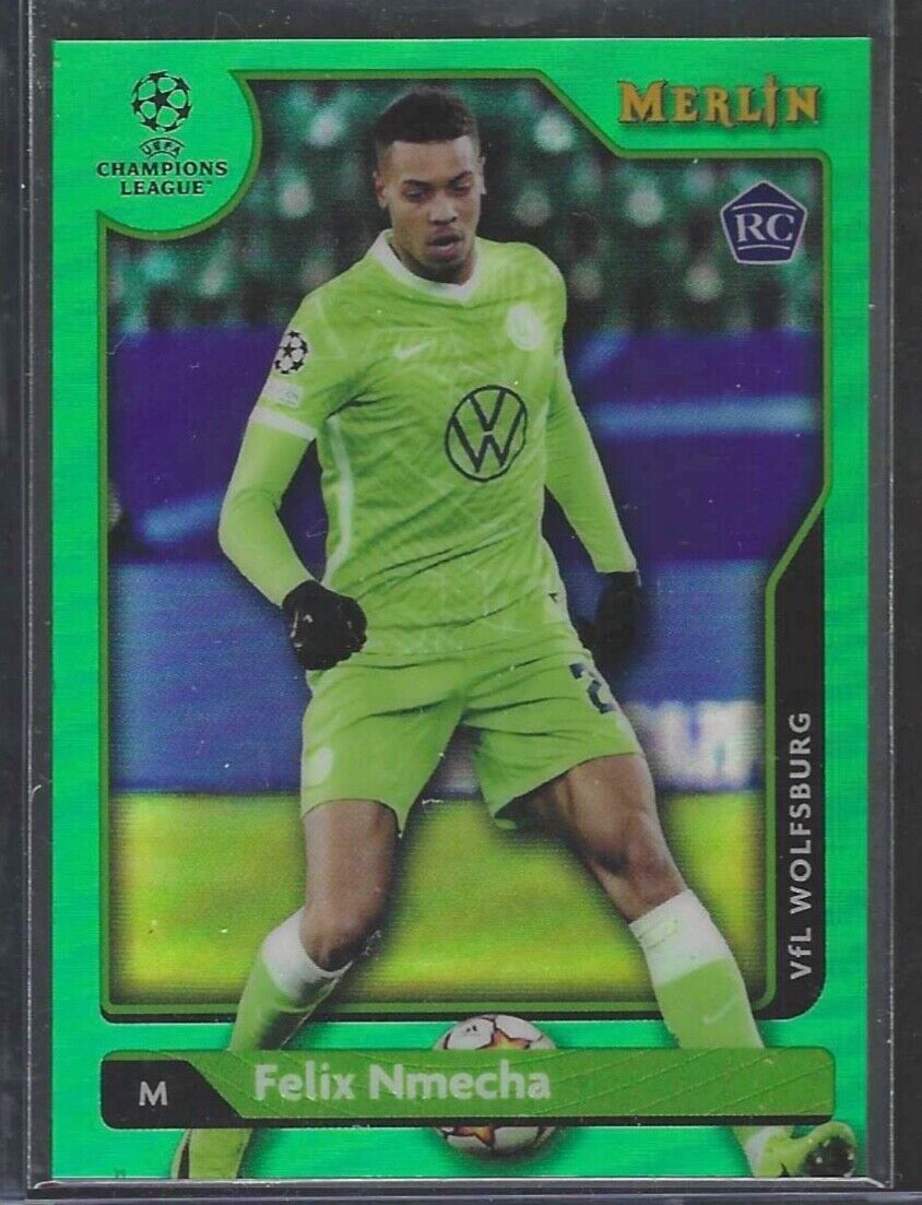 FELIX NMECHA 2021-22 TOPPS MERLIN GREEN REFRACTOR ROOKIE RC #D 19/99