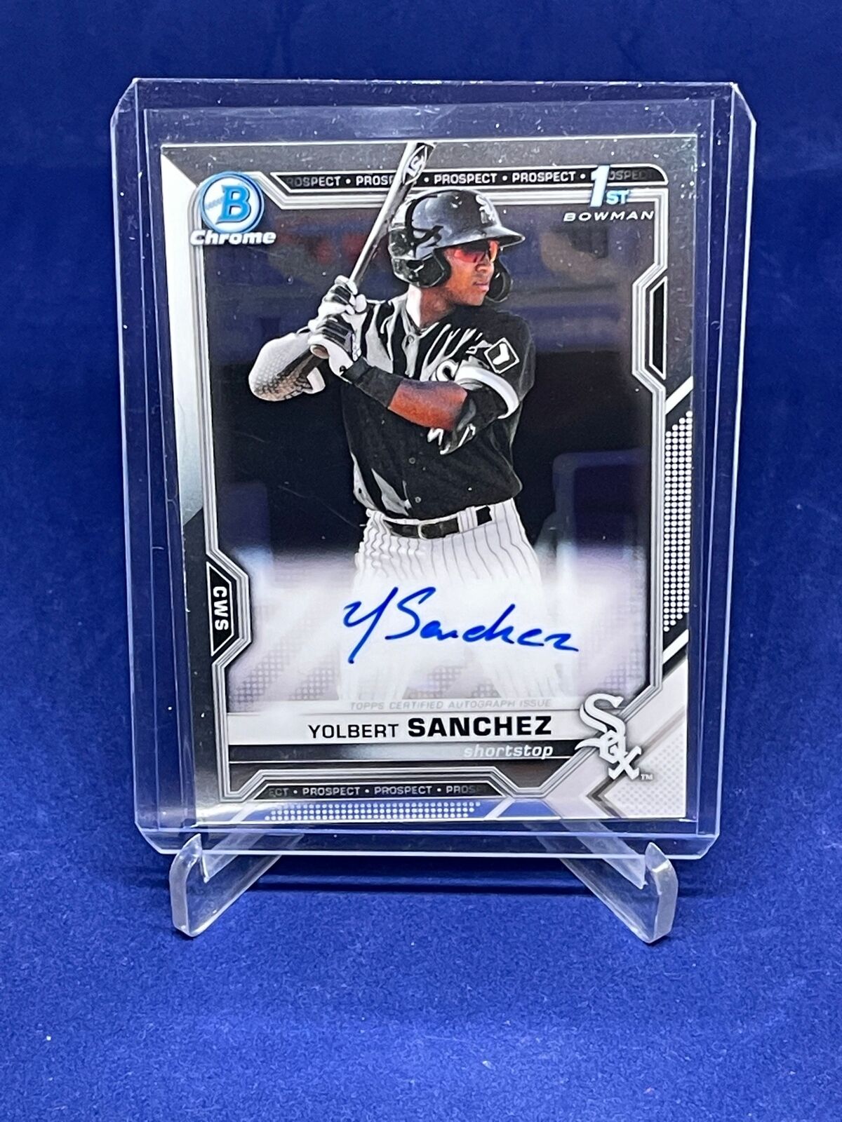 YOLBERT SANCHEZ 2021 BOWMAN CHROME 1ST ON CARD AUTO PROSPECT