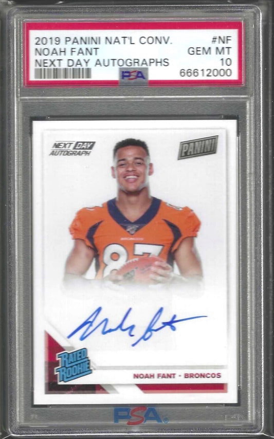 NOAH FANT 2019 PANINI NATIONAL CONVENTION NEXT DAY AUTO RC PSA 10 GEM MT POP 1/1