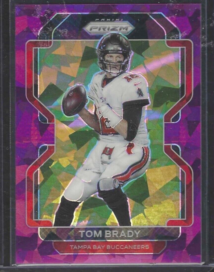 TOM BRADY 2021 PANINI PRIZM PURPLE CRACKED ICE PRIZM #D 195/225