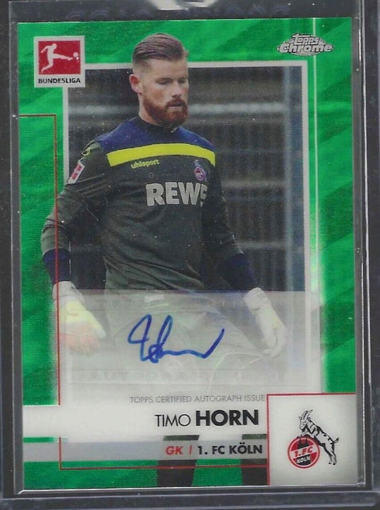 TIMO HORN 2020-21 TOPPS CHROME BUNDESLIGA GREEN REFRACTOR AUTO #D /99