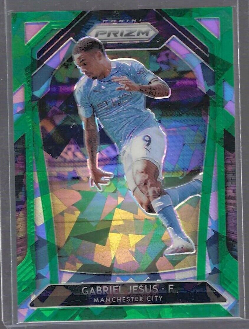 GABRIEL JESUS 2020-21 PANINI PRIZM GREEN CRACKED ICE PRIZM #D 27/49
