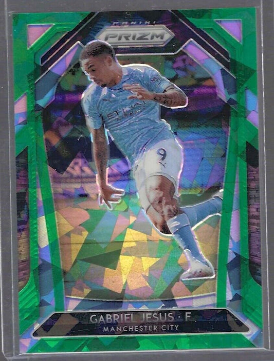 GABRIEL JESUS 2020-21 PANINI PRIZM GREEN CRACKED ICE PRIZM #D 27/49