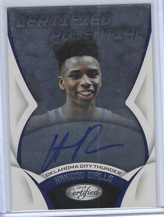 HAMIDOU DIALLO 2018-19 PANINI CERTIFIED POTENTIAL ROOKIE ON CARD AUTO RC #CP-HD