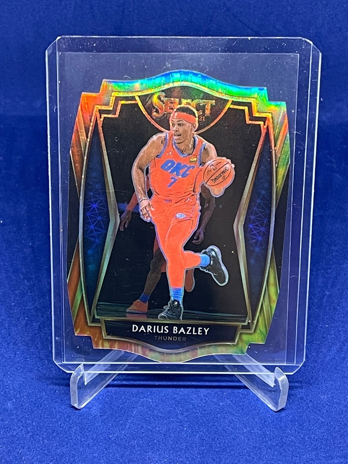 DARIUS BAZLEY 2020-21 PANINI SELECT PREMIER LEVEL DIE CUT TIE DYE PRIZM #D 11/25