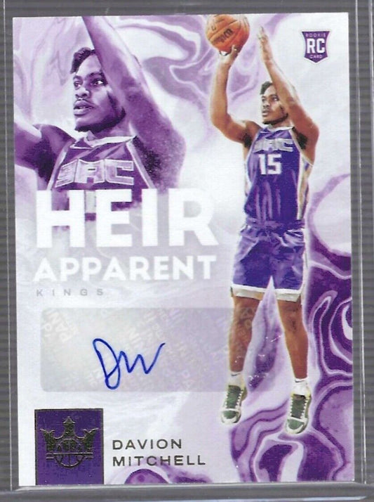 DAVION MITCHELL 2021-22 PANINI COURT KINGS HEIR APPARENT AUTO RC #D 102/199