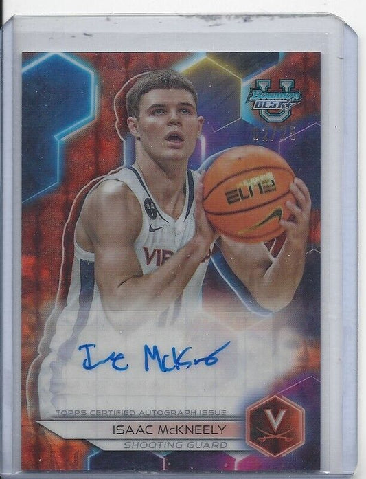 ISAAC MCKNEELY 2023 BOWMAN'S BEST UNIVERSITY ORANGE GEOMETRIC REFRACTOR AUTO /25