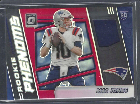 MAC JONES 2021 PANINI DONRUSS OPTIC RED PRIZM ROOKIE PHENOMS PATCH RC #RPH-6